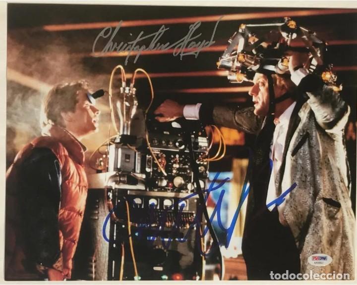Autógrafo de Michael J Fox Christopher Lloyd en Regreso al futuro